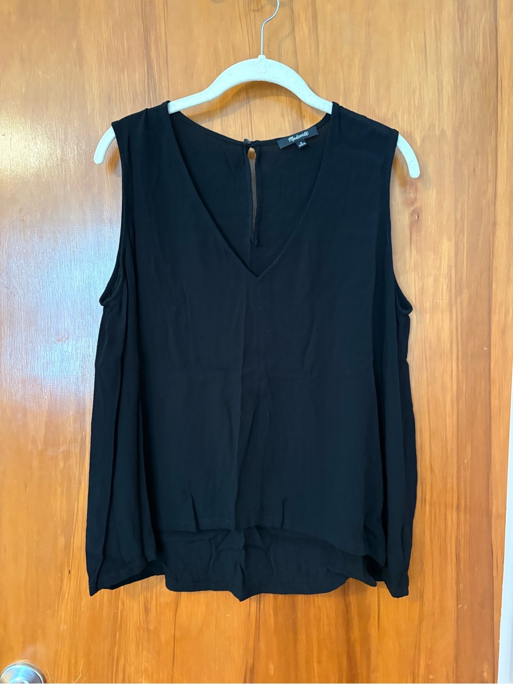 Madewell Black Sleeveless V-Neck Blouse